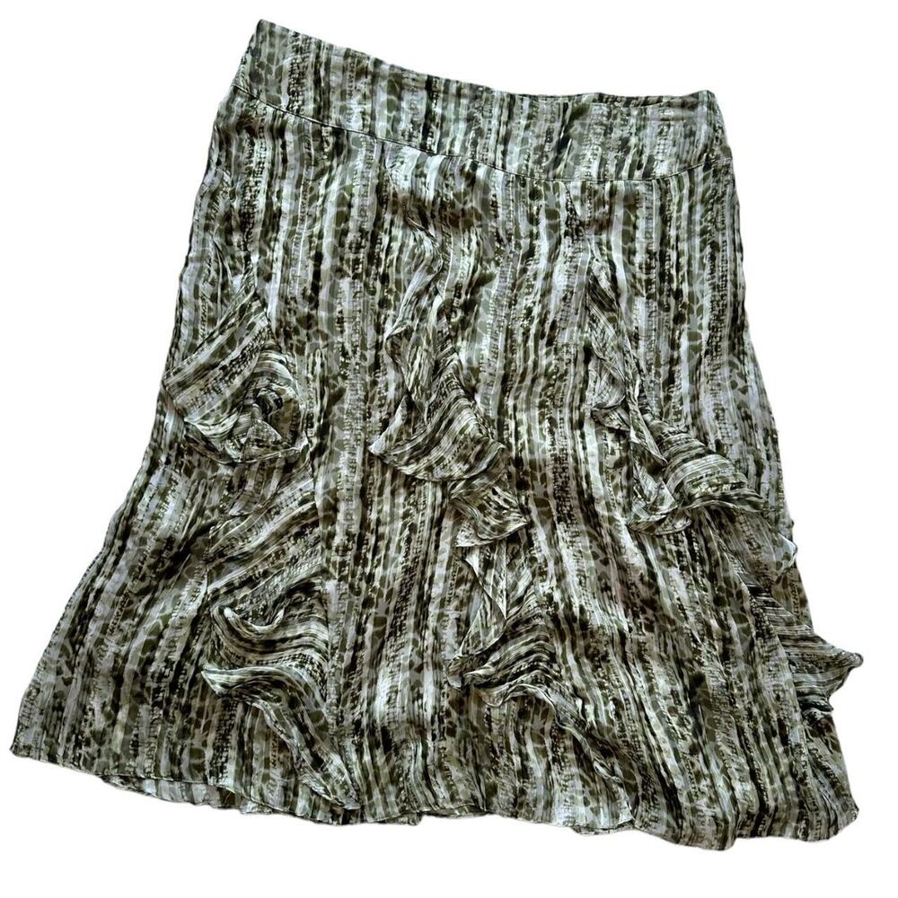 Womens Skirt Size 16 Green Flowy Peasant Festival Hippie Bohemian Professional